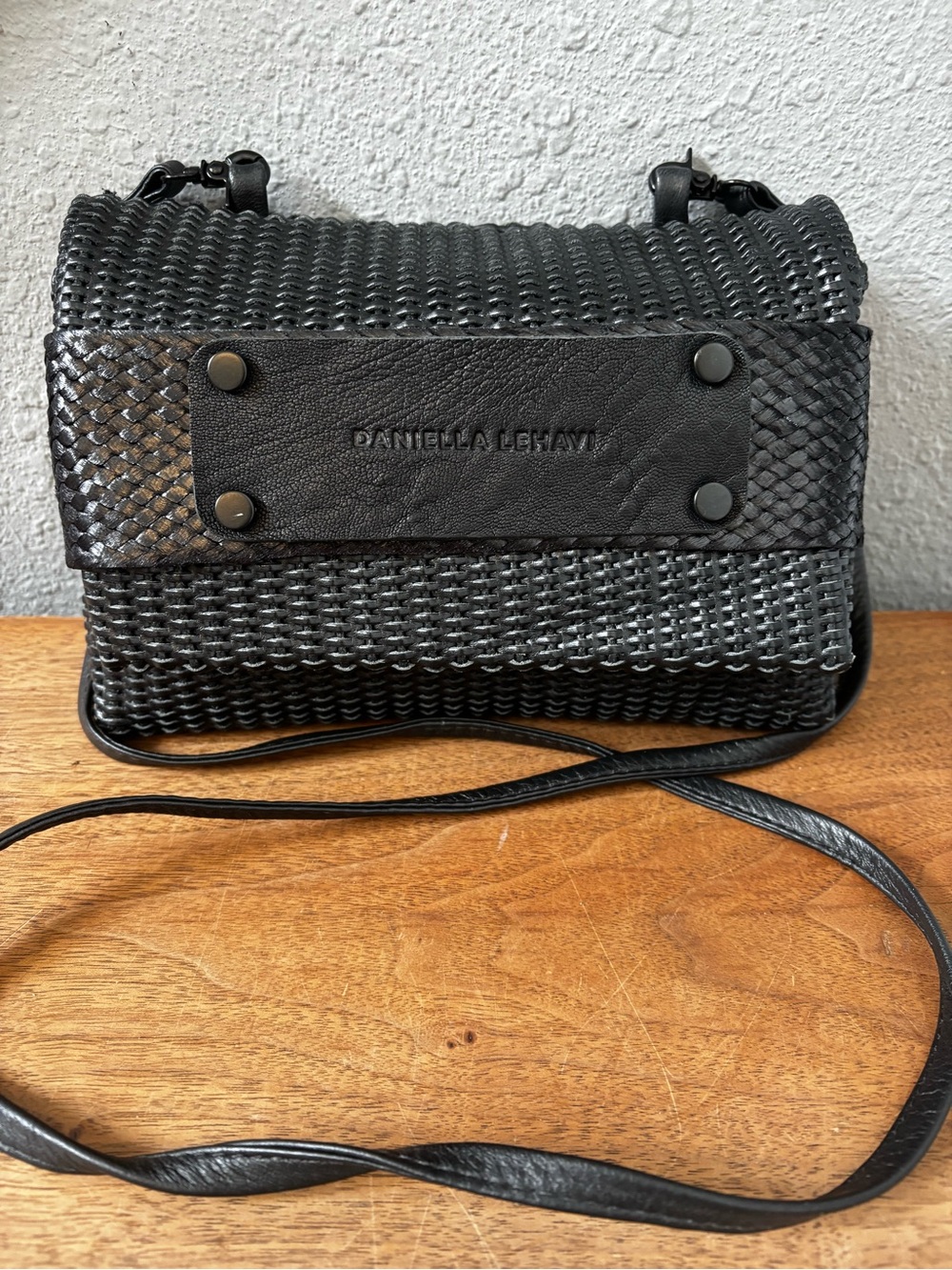 Daniella Lahavi Leather Woven Crossbody Bag - Picture 2 of 14